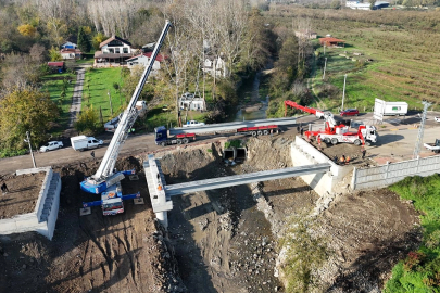 Sakarya Karapürçek ulaşımına güç katacak köprüde adım adım