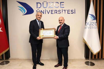 Düzce Valisi Makas’tan DÜ Rektörü Sözbir’e ziyaret